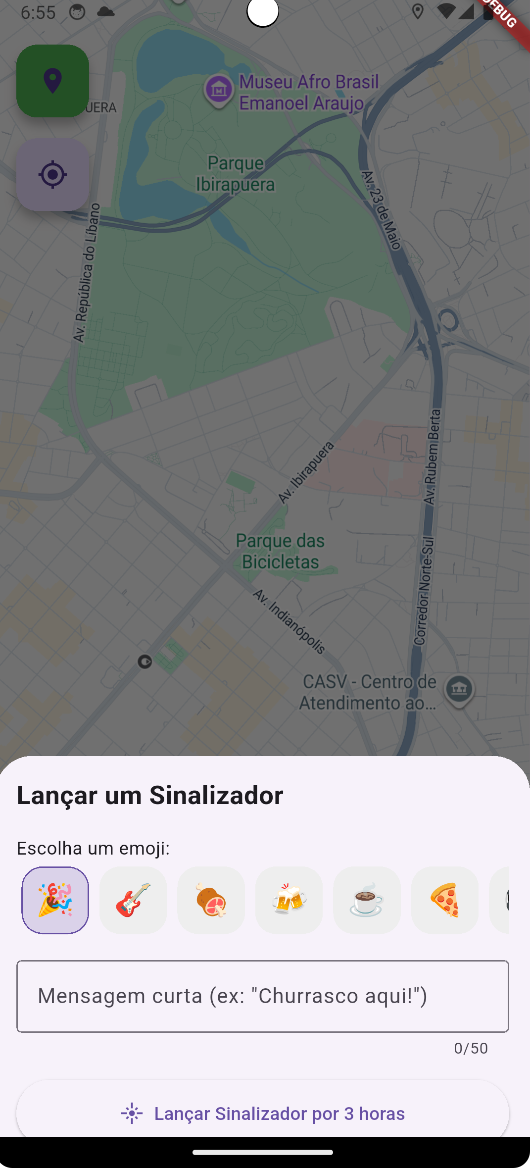 Ilustração conceitual de um mapa com vários Sinalizadores (Flares) ativos